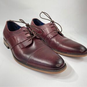 La Milano Leather Burgundy Cap Toe Oxford Dress Casual Shoe 14